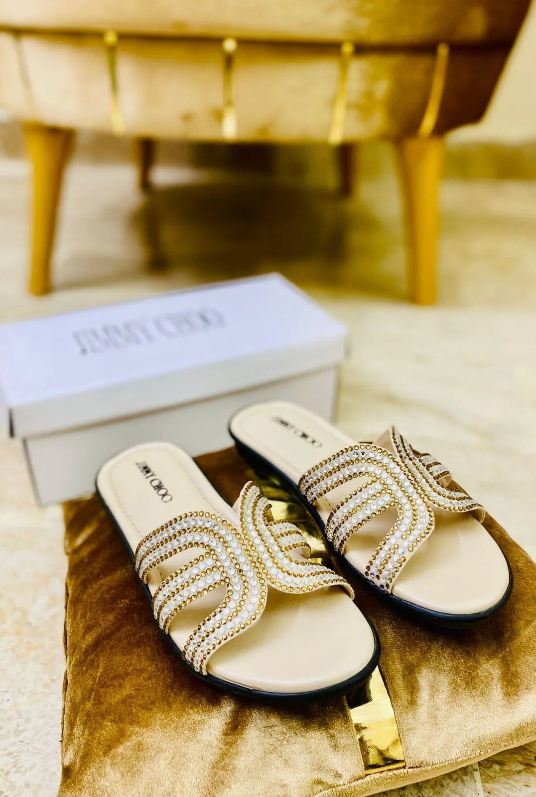 Fancy women's flats in Off White - Synthetic Leather Sensation